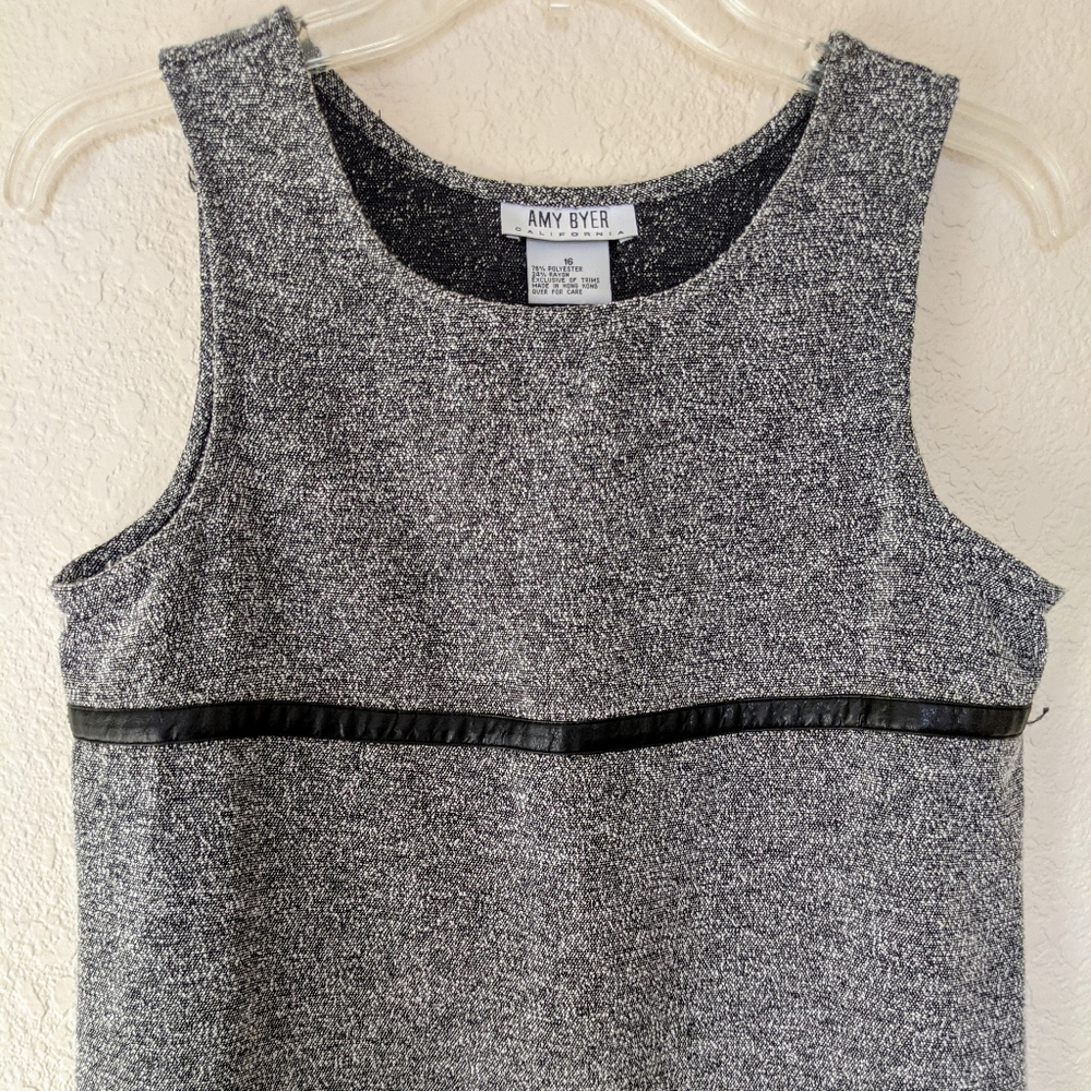 🔥SALE🔥 Amy Byer Black & White Tweed Empire  Dress M - Picture 3 of 7